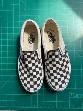 Vans Slip-On Checkerboard Sneakers - Black & White